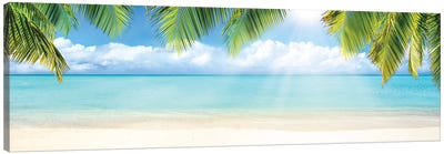 Tropical Beach With White Sand And Turquoise Sea Canvas Art Print - Sandy Beach Art
