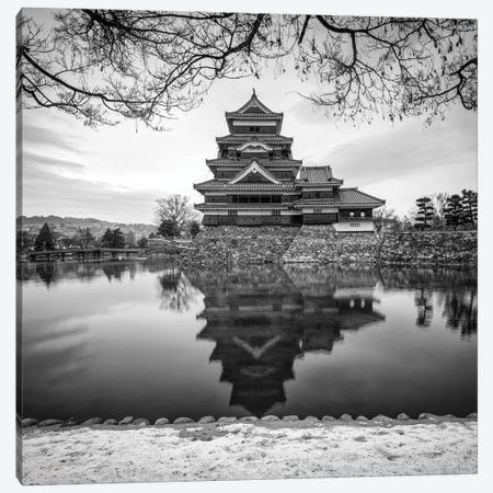 Matsumoto Castle In Black And White Canvas Print #JNB1590} by Jan Becke Canvas Art