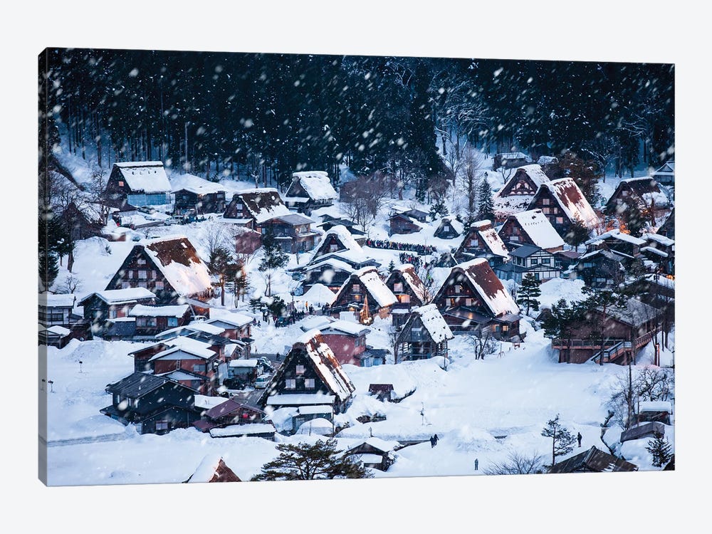Shirakawago Village In Winter by Jan Becke 1-piece Canvas Art