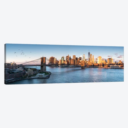 Brookyln Bridge And Manhattan Skyline Canvas Print #JNB15} by Jan Becke Art Print