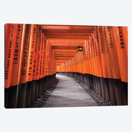 Red Torii Gates At The Fushimi Inari Taisha Shrine In Kyoto Canvas Print #JNB1600} by Jan Becke Canvas Art