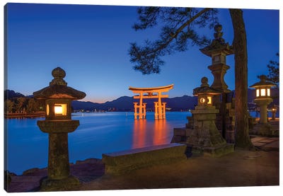 Torii Gate Of The Itsukushima Shrine On Miyajima Island Canvas Art Print