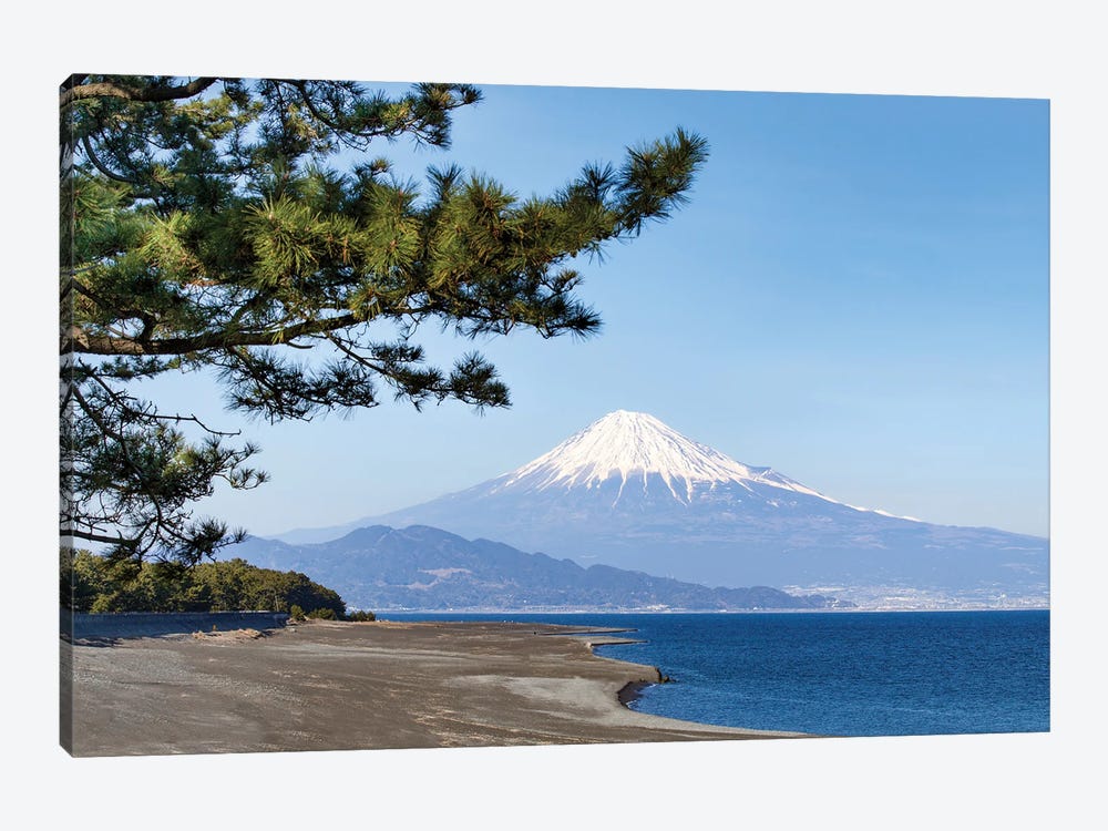 Mount Fuji Seen From Miho No Matsubara Beach, Shizuoka, Japan by Jan Becke 1-piece Art Print