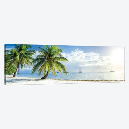 Beach Panorama In The South Sea On Bora Bora Canvas Print #JNB160} by Jan Becke Canvas Art