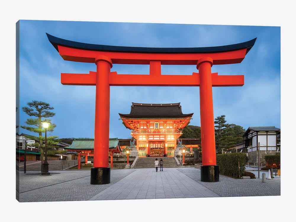 Torii Gate At The Fushimi Inari Taisha Shrine In Kyoto by Jan Becke 1-piece Canvas Art Print