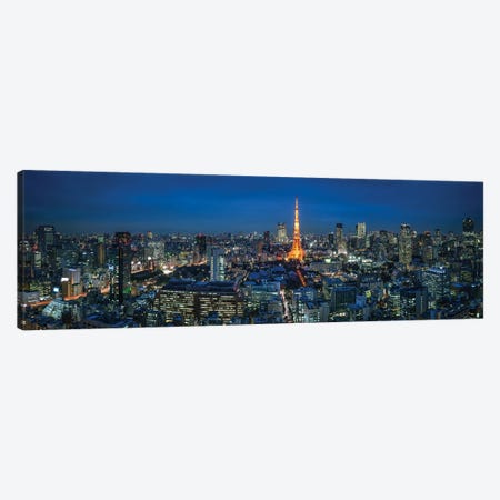 Tokyo Skyline Panorama At Night Canvas Print #JNB1612} by Jan Becke Canvas Art Print