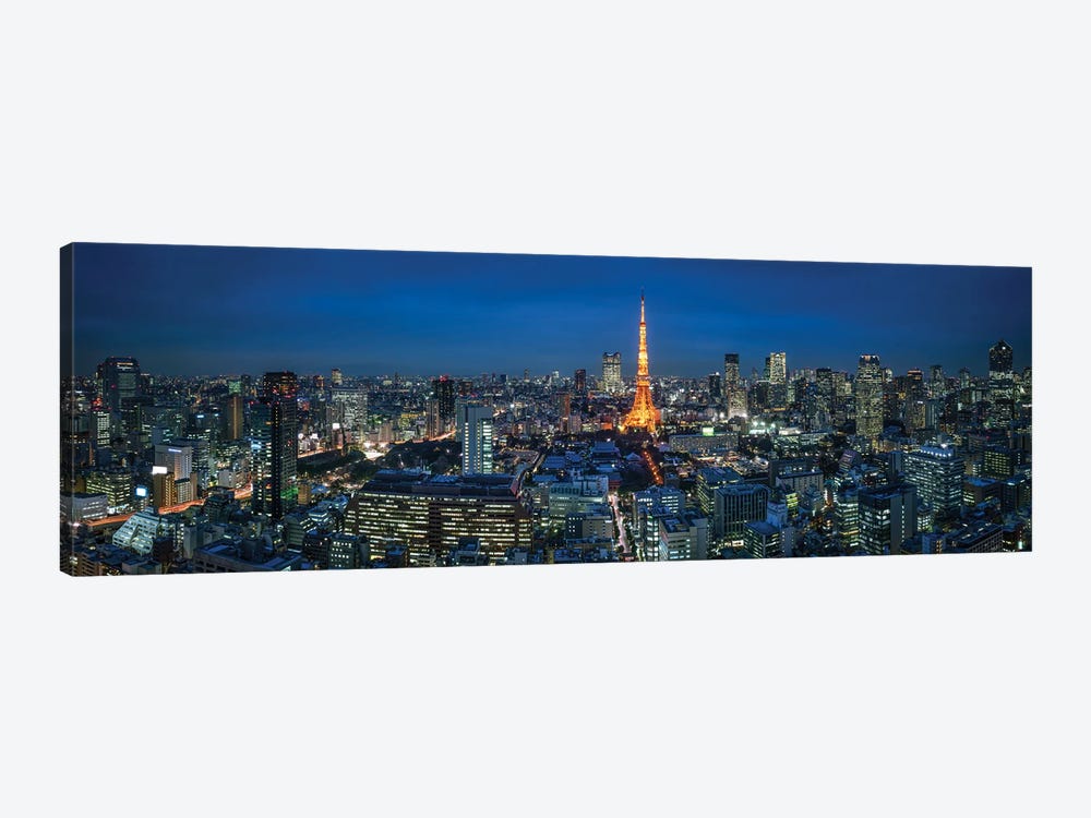Tokyo Skyline Panorama At Night by Jan Becke 1-piece Art Print