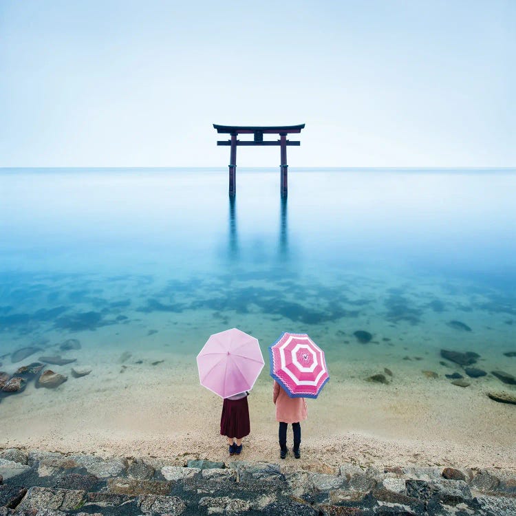 Torii Gate At Lake Biwa, Japan