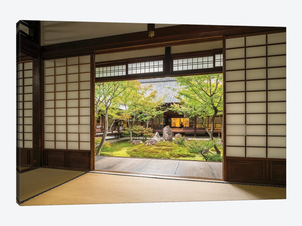 Traditional Japanese Tatami Room At The Kennin-Ji Temple, Gion, Kyoto by Jan Becke 1-piece Canvas Art Print