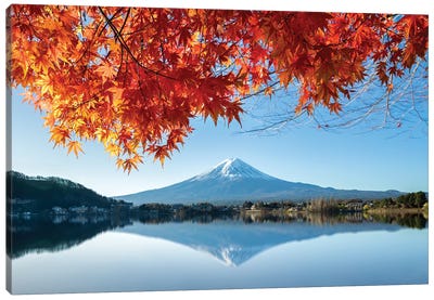 Autumn Foliage With Mount Fuji, Lake Kawaguchiko, Japan Canvas Art Print - Japan Art