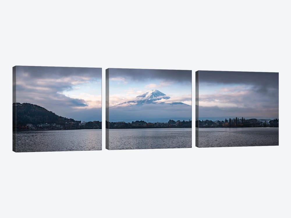 Mount Fuji At Lake Kawaguchiko by Jan Becke 3-piece Canvas Artwork