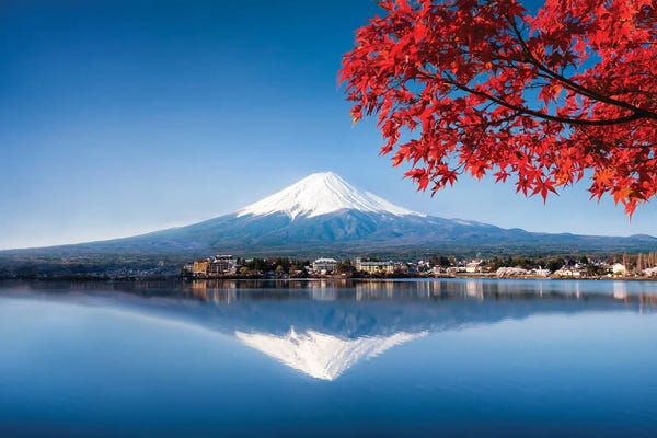Japan: Mount Fuji At Lake Kawaguchiko In Autumn, Yamanashi Prefecture, Japan by Jan Becke