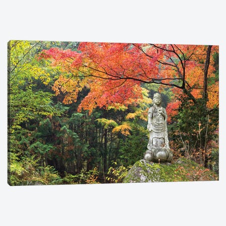 Buddhist Stone Statue At Shosenkyo Gorge National Park, Kofu City, Yamanashi Prefecture, Japan Canvas Print #JNB1642} by Jan Becke Canvas Artwork