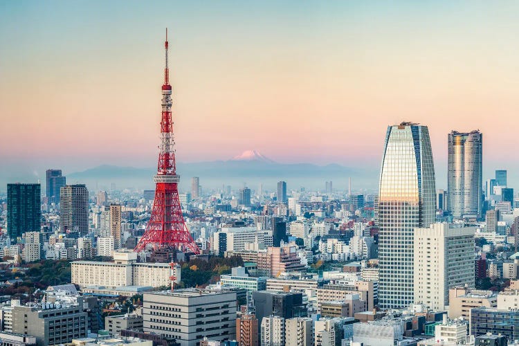 Tokyo Tower And Mount Fuji At Sunrise