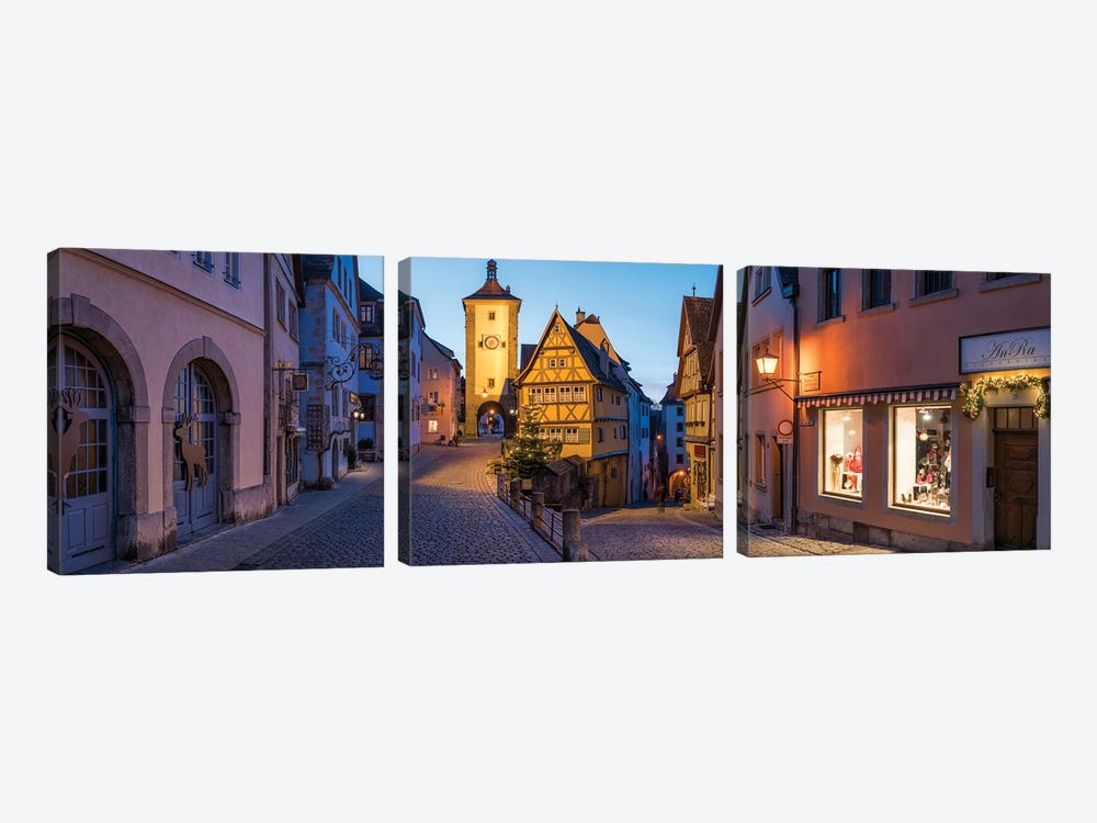 Historic Old Town Of Rothenburg Ob Der Tauber by Jan Becke 3-piece Canvas Art