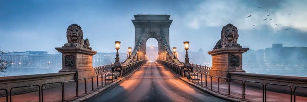 Hungary: Széchenyi Chain Bridge Panorama In Budapest, Hungary by Jan Becke