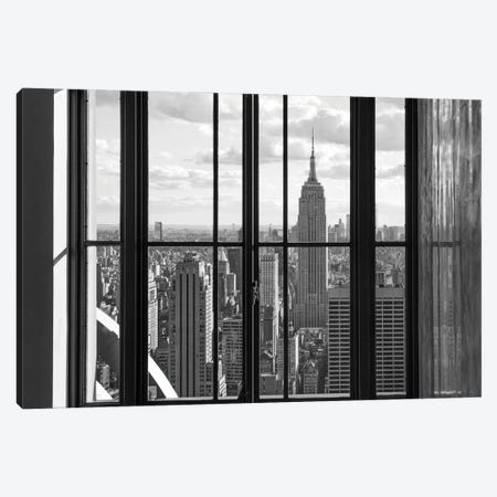 Manhattan Skyline With Empire State Building In Black And White, New York City, Usa Canvas Print #JNB1656} by Jan Becke Canvas Artwork