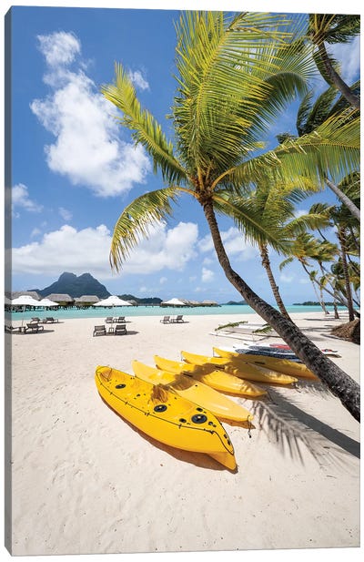 Summer Vacation On The Beach, Bora Bora, French Polynesia Canvas Art Print - Bora Bora