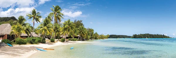 French Polynesia: Tropical Beach Panorama On Moorea Island, French Polynesia by Jan Becke