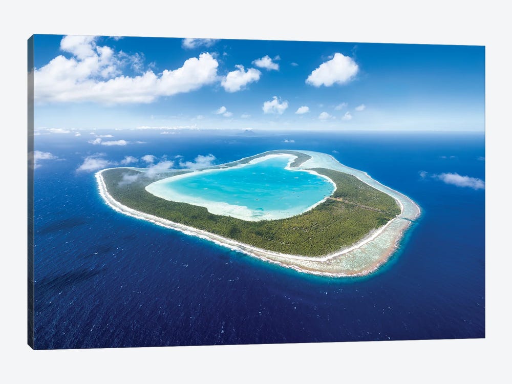 Heart-Shaped Tupai Atoll In French Polynesia by Jan Becke 1-piece Canvas Print
