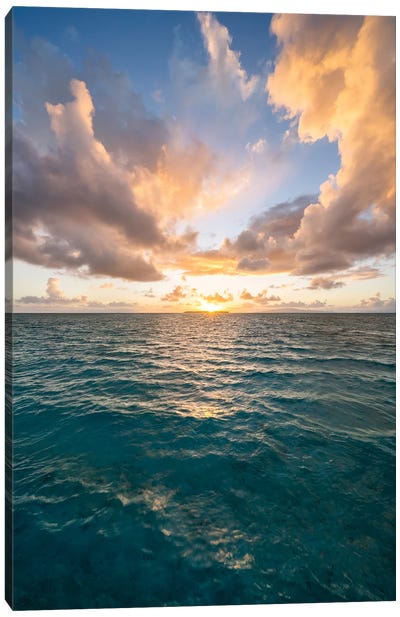 Sunset In The South Seas Canvas Art Print - French Polynesia Art
