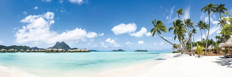 Tropical Beach Panorama On Bora Bora, French Polynesia by Jan Becke wall art