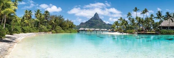Tropical Beaches: Bora Bora Panorama With View Of Mount Otemanu by Jan Becke