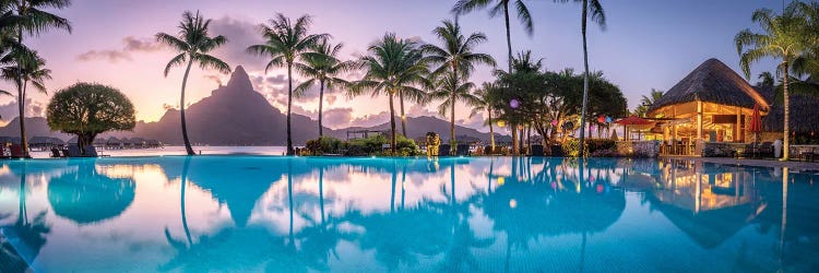 Sunset View Of Mount Otemanu On Bora Bora, French Polynesia