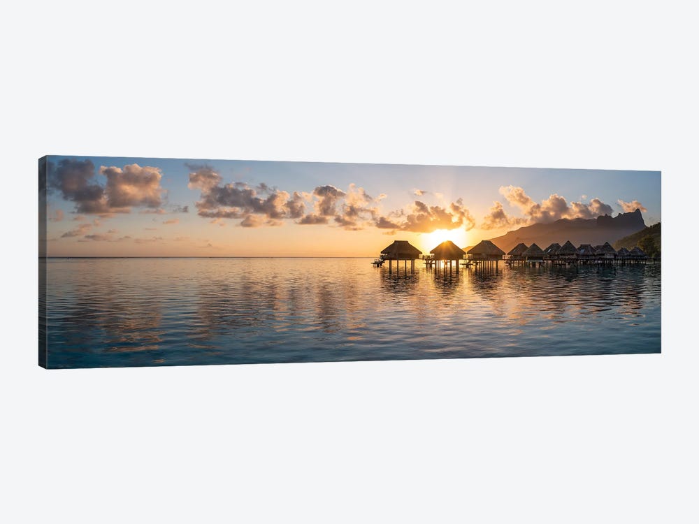 Moorea Lagoon At Sunrise, French Polynesia by Jan Becke 1-piece Canvas Art Print