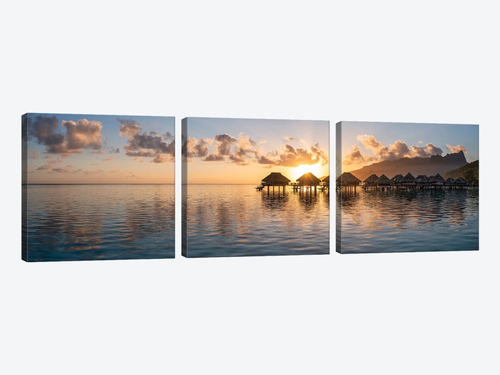 Moorea Lagoon At Sunrise, French Polynesia by Jan Becke 3-piece Art Print