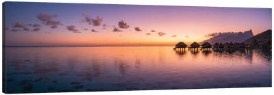 Panoramic View Of The Moorea Lagoon At Sunrise, French Polynesia Canvas Art Print - Mo'orea