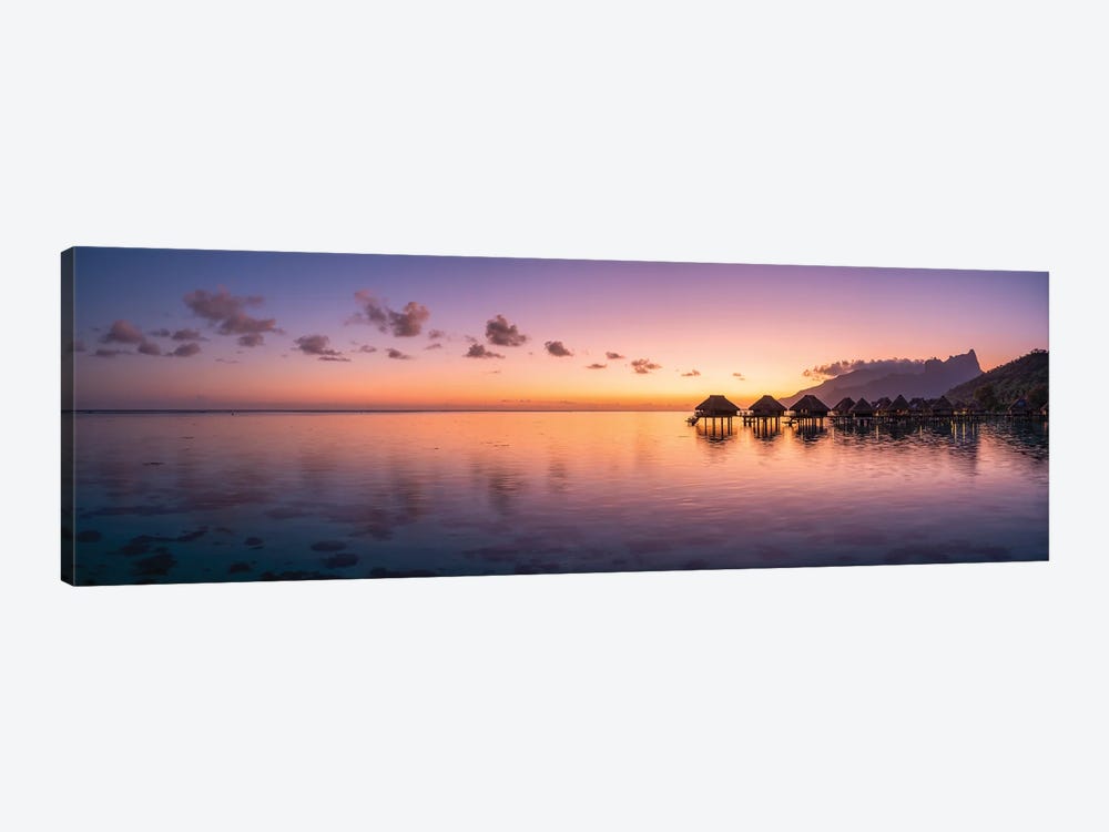 Panoramic View Of The Moorea Lagoon At Sunrise, French Polynesia by Jan Becke 1-piece Canvas Wall Art