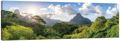 Belvedere Lookout With View Of Mount Rotui, Moorea, French Polynesia Canvas Art Print