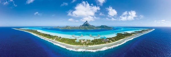 Aerial Photography: Aerial View Of The Bora Bora Atoll, French Polynesia by Jan Becke