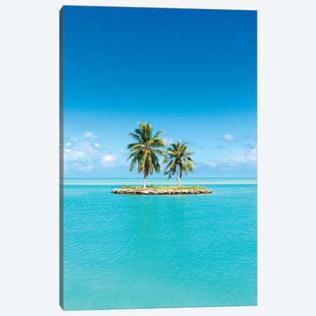 Small Tropical Island With Palm Trees Canvas Print #JNB169} by Jan Becke Canvas Wall Art