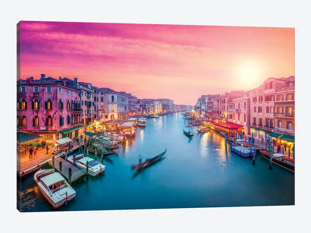 Canal Grande At Sunset, Venice by Jan Becke 1-piece Canvas Artwork