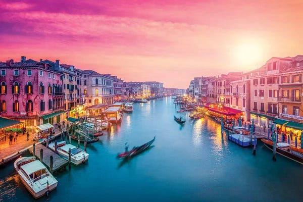 Veneto: Canal Grande At Sunset, Venice by Jan Becke