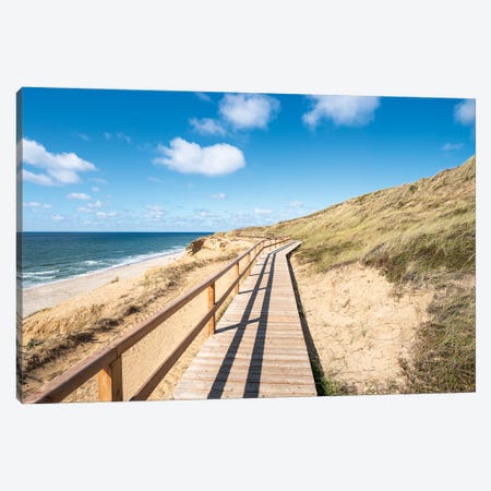 Wooden Boardwalk Along The "Rotes Kliff" (Red Cliff), Sylt, Schleswig-Holstein, Germany Canvas Print #JNB1704} by Jan Becke Canvas Art