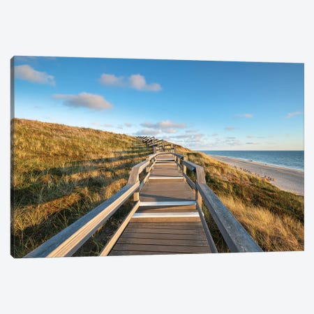 Wooden Boardwalk Along The Rotes Kliff (Red Cliff), Sylt, Schleswig-Holstein, Germany Canvas Print #JNB1707} by Jan Becke Canvas Artwork