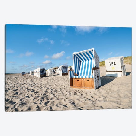 Beach Chairs On The North Sea Coast, Sylt, Schleswig-Holstein, Germany Canvas Print #JNB1708} by Jan Becke Canvas Print