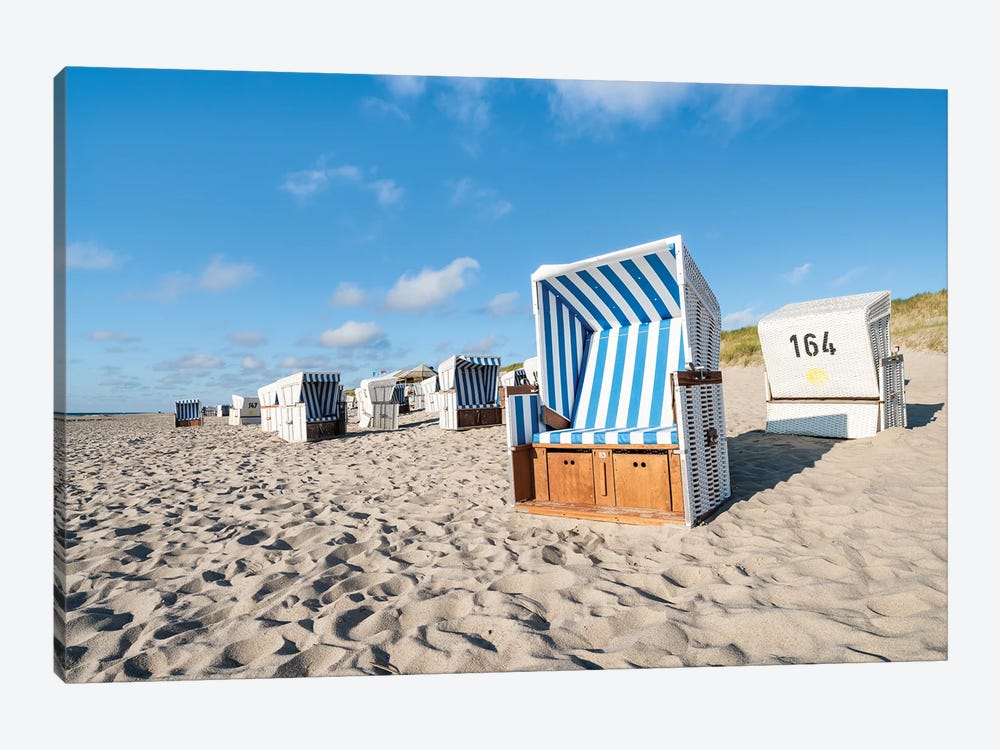 Beach Chairs On The North Sea Coast, Sylt, Schleswig-Holstein, Germany by Jan Becke 1-piece Canvas Print