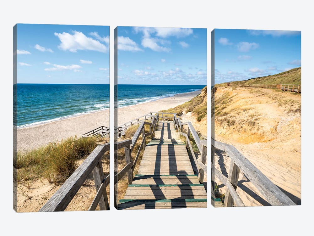 Path To The Beach, Rotes Kliff (Red Cliff), Kampen, Sylt, Schleswig-Holstein, Germany by Jan Becke 3-piece Canvas Wall Art