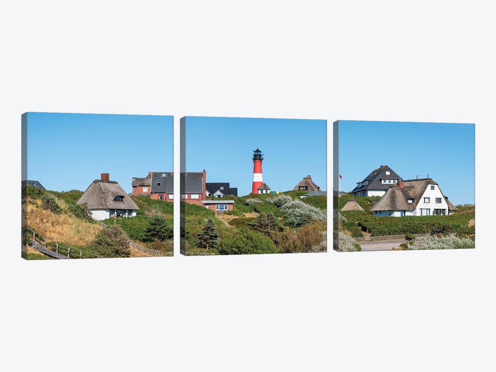Panoramic View Of Hörnum With Lighthouse Hörnum, Sylt, Schleswig-Holstein, Germany by Jan Becke 3-piece Canvas Artwork