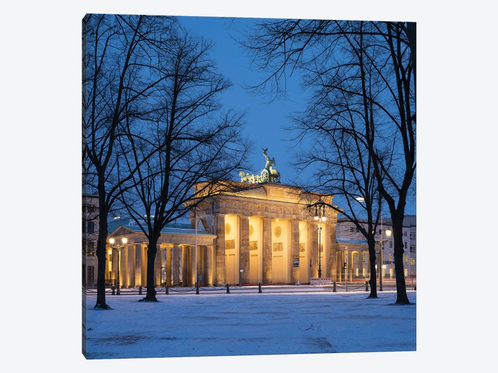 Brandenburg Gate (Brandenburger Tor) In Winter, Berlin, Germany by Jan Becke 1-piece Canvas Print