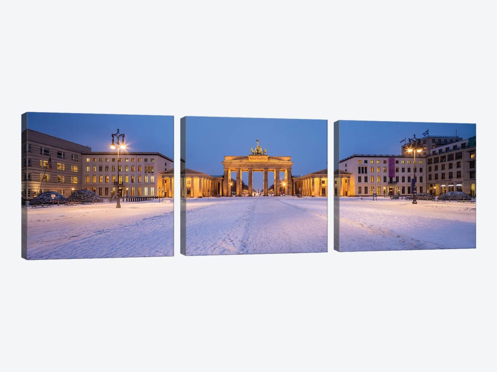 Brandenburg Gate (Brandenburger Tor) Panorama In Winter by Jan Becke 3-piece Art Print