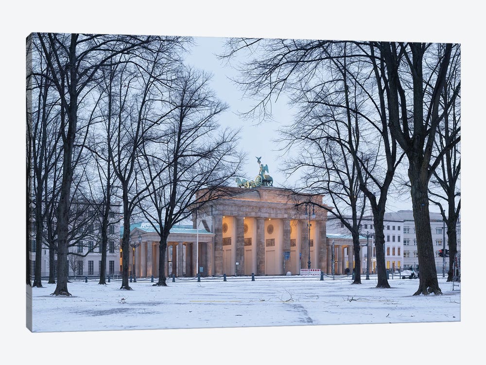 Historic Brandenburg Gate (Brandenburger Tor) In Winter by Jan Becke 1-piece Canvas Artwork