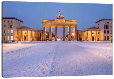 Brandenburg Gate (Brandenburger Tor) At The Pariser Platz In Winter, Berlin, Germany Canvas Art Print - The Brandenburg Gate