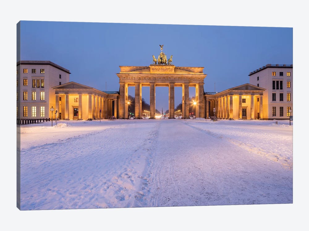 Brandenburg Gate (Brandenburger Tor) At The Pariser Platz In Winter, Berlin, Germany by Jan Becke 1-piece Canvas Art Print