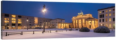 Historic Brandenburg Gate (Brandenburger Tor) In Winter, Berlin, Germany Canvas Art Print - Gate Art