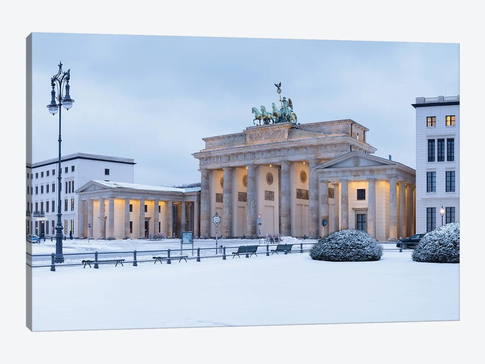 Brandenburg Gate (Brandenburger Tor) Covered In Snow, Berlin, Germany by Jan Becke 1-piece Canvas Wall Art